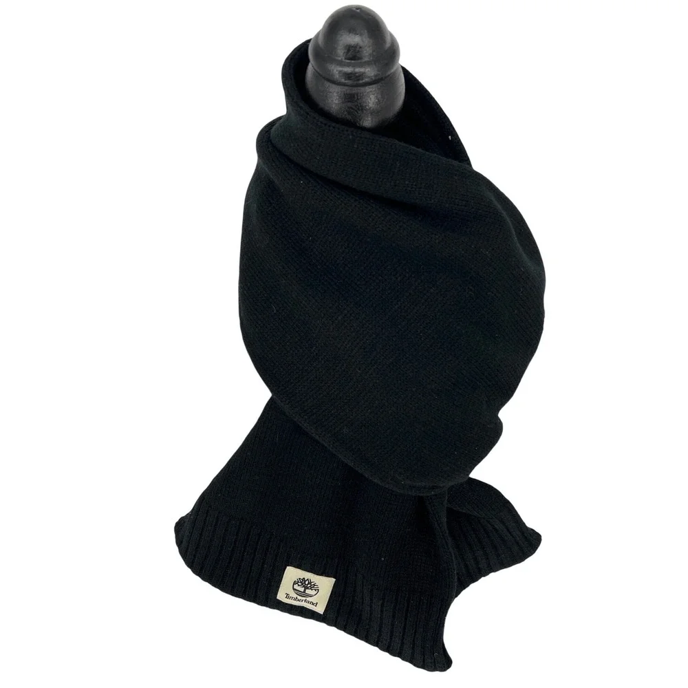 Timberland‎ Knit Scarf Black One Size Soft Warm Winter Cold Weather EUC